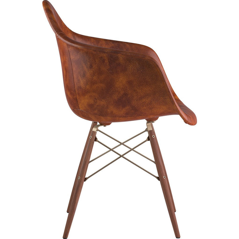 NyeKoncept Mid Century Dowel Arm Chair | Weathered Whiskey/Brass 332013EW2