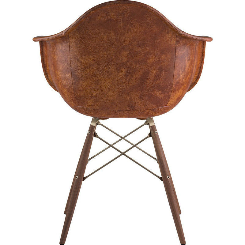 NyeKoncept Mid Century Dowel Arm Chair | Weathered Whiskey/Brass 332013EW2