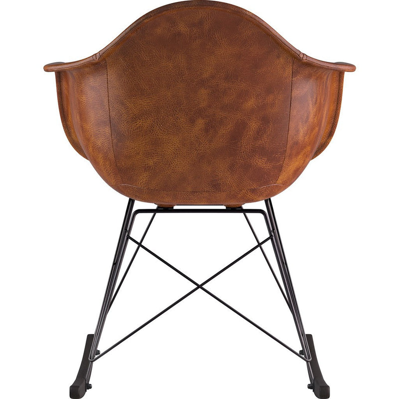 NyeKoncept Mid Century Rocker Chair | Weathered Whiskey/Gunmetal 332013RO3