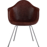 NyeKoncept Mid Century Classroom Arm Chair | Aged Cognac/Nickel 332014CL1