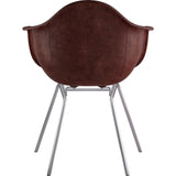NyeKoncept Mid Century Classroom Arm Chair | Aged Cognac/Nickel 332014CL1