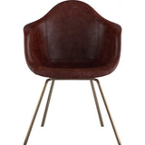 NyeKoncept Mid Century Classroom Arm Chair | Aged Cognac/Brass 332014CL2