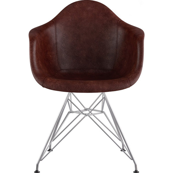 NyeKoncept Mid Century Eiffel  Arm Chair | Aged Cognac/Nickel 332014EM1