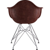 NyeKoncept Mid Century Eiffel  Arm Chair | Aged Cognac/Nickel 332014EM1
