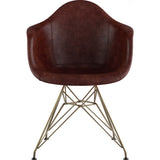 NyeKoncept Mid Century Eiffel  Arm Chair | Aged Cognac/Brass 332014EM2