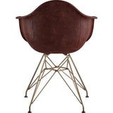 NyeKoncept Mid Century Eiffel  Arm Chair | Aged Cognac/Brass 332014EM2