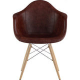 NyeKoncept Mid Century Dowel  Arm Chair | Aged Cognac/Nickel 332014EW1