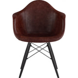 NyeKoncept Mid Century Dowel  Arm Chair | Aged Cognac/Gunmetal 332014EW3