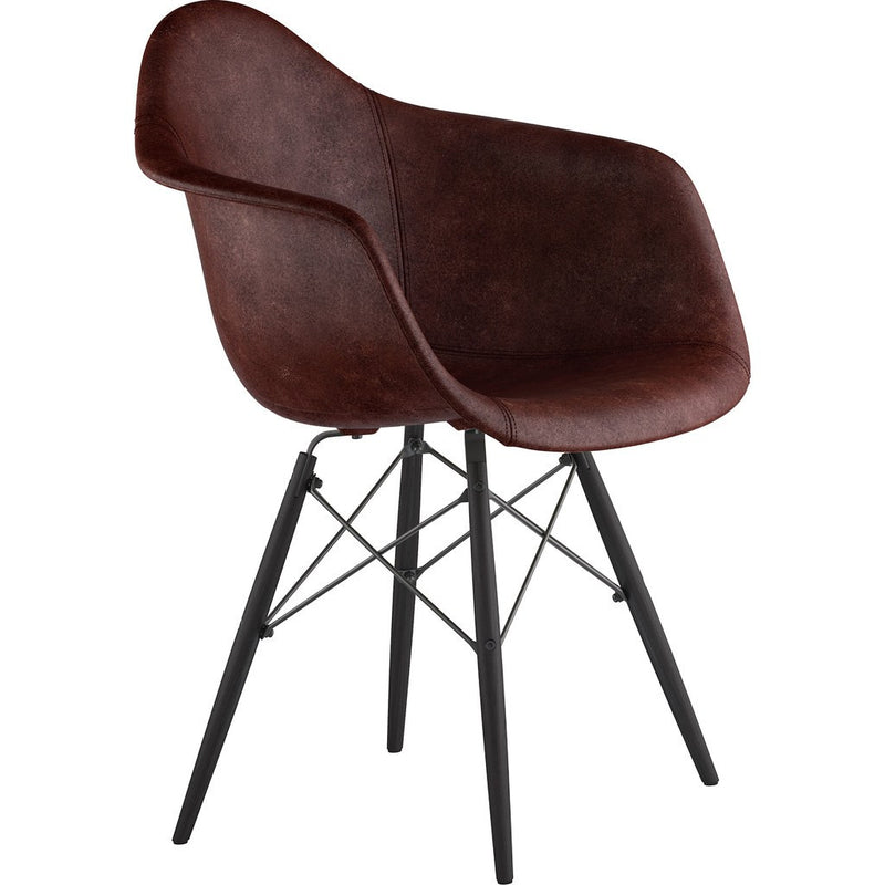 NyeKoncept Mid Century Dowel  Arm Chair | Aged Cognac/Gunmetal 332014EW3