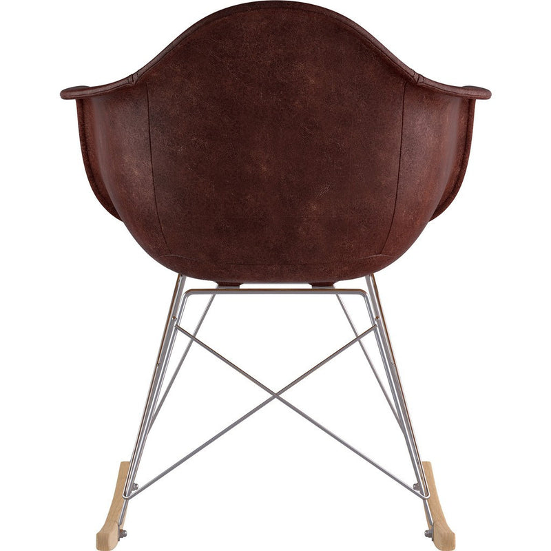 NyeKoncept Mid Century Rocker  Chair | Aged Cognac/Nickel 332014RO1