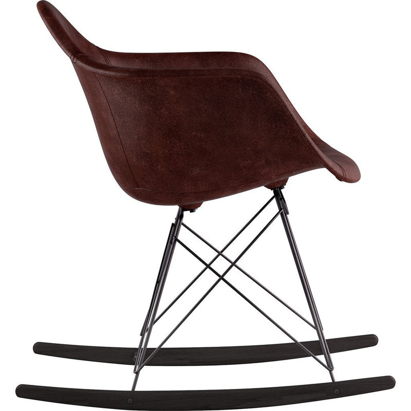 NyeKoncept Mid Century Rocker  Chair | Aged Cognac/Gunmetal 332014RO3