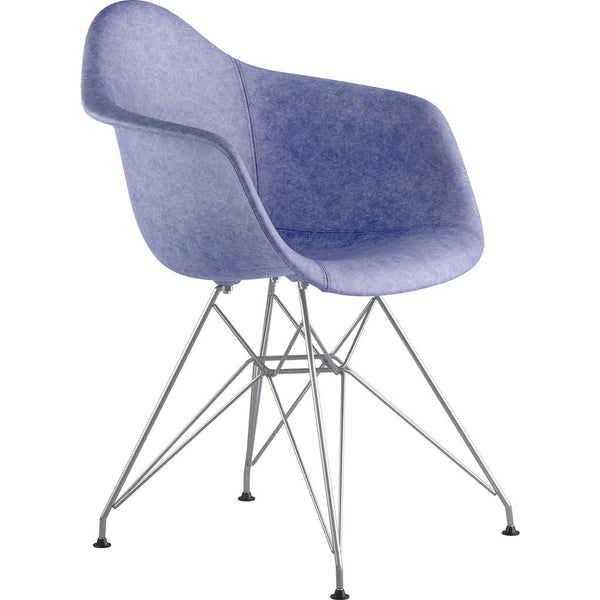 NyeKoncept Mid Century Eiffel Arm Chair | Weathered Blue/Nickel 332015EM1