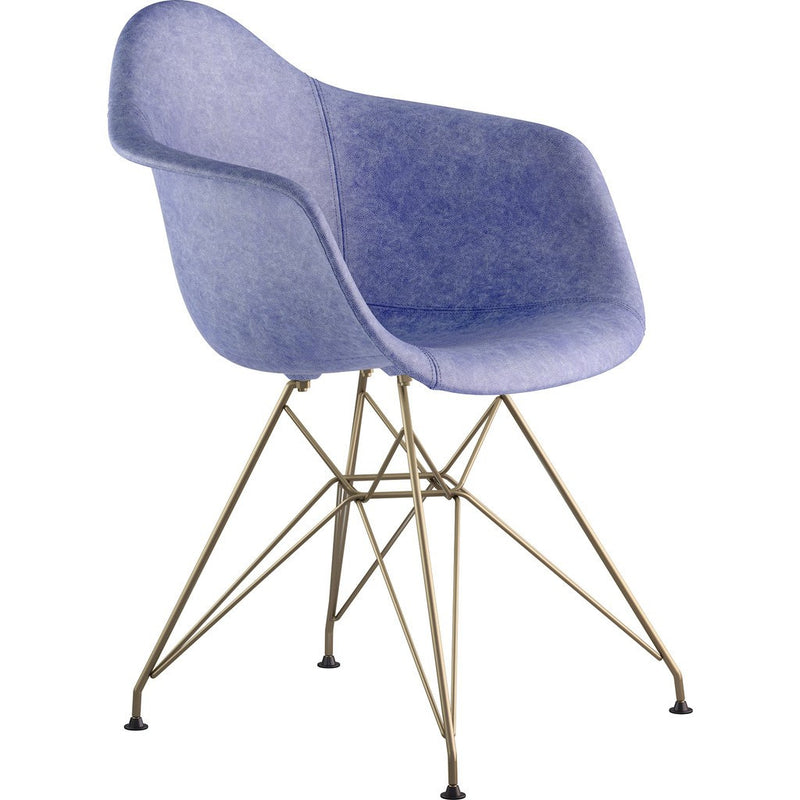 NyeKoncept Mid Century Eiffel Arm Chair | Weathered Blue/Brass 332015EM2