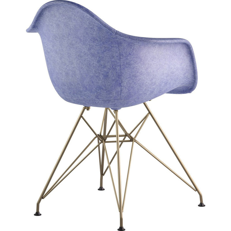 NyeKoncept Mid Century Eiffel Arm Chair | Weathered Blue/Brass 332015EM2