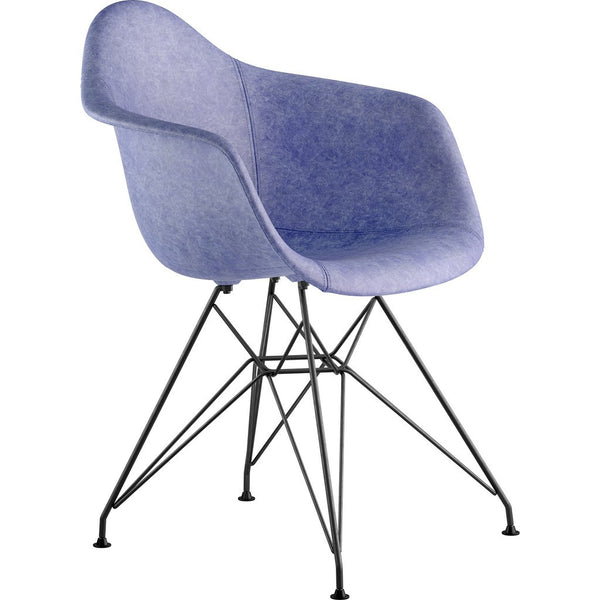 NyeKoncept Mid Century Eiffel Arm Chair | Weathered Blue/Gunmetal 332015EM3