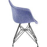 NyeKoncept Mid Century Eiffel Arm Chair | Weathered Blue/Gunmetal 332015EM3