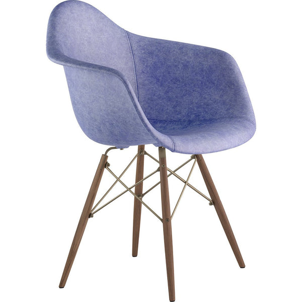 NyeKoncept Mid Century Dowel Arm Chair | Weathered Blue/Brass 332015EW2