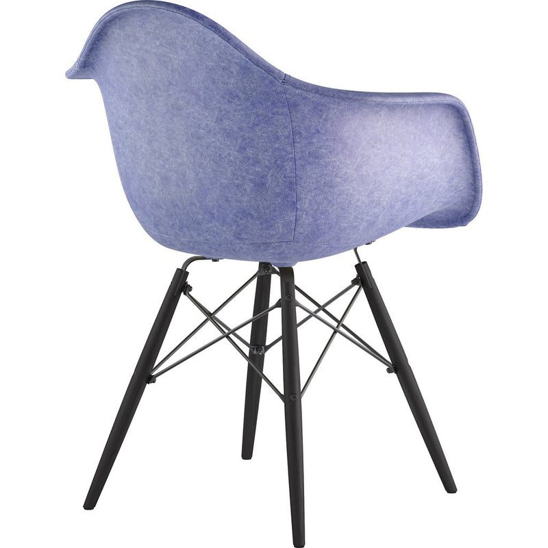 NyeKoncept Mid Century Dowel Arm Chair | Weathered Blue/Gunmetal 332015EW3