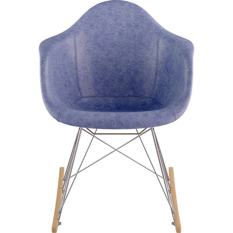 NyeKoncept Mid Century Rocker Chair | Weathered Blue/Nickel 332015RO1