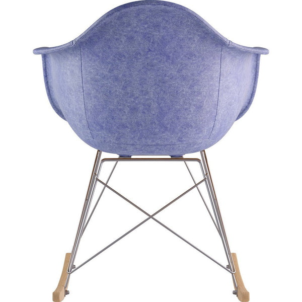 NyeKoncept Mid Century Rocker Chair | Weathered Blue/Nickel 332015RO1