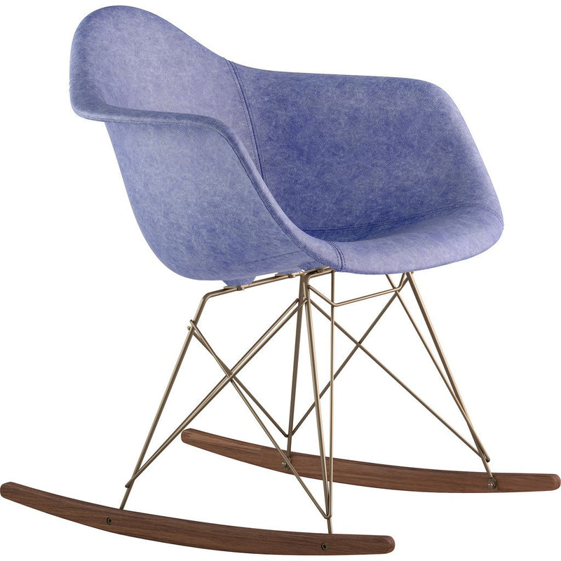 NyeKoncept Mid Century Rocker Chair | Weathered Blue/Brass 332015RO2