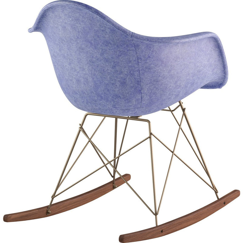 NyeKoncept Mid Century Rocker Chair | Weathered Blue/Brass 332015RO2