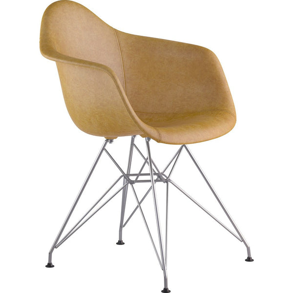 NyeKoncept Mid Century Eiffel Arm Chair | Aged Maple/Nickel 332016EM1