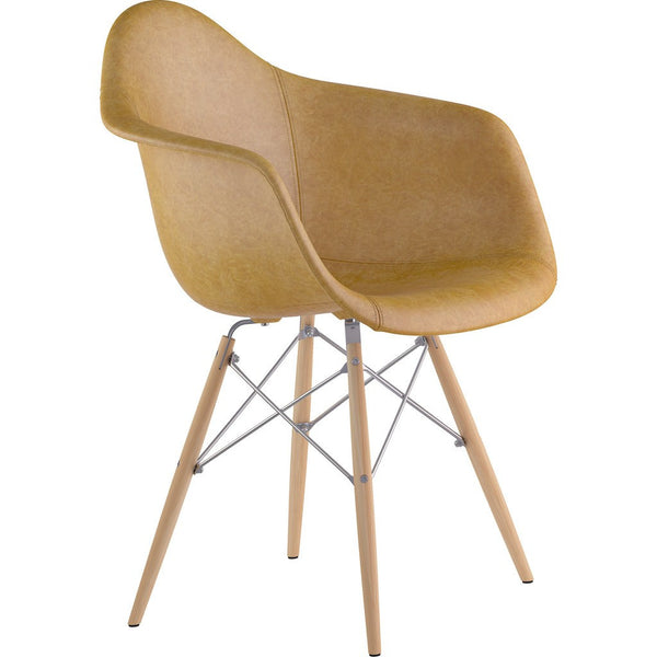 NyeKoncept Mid Century Dowel Arm Chair | Aged Maple/Nickel 332016EW1