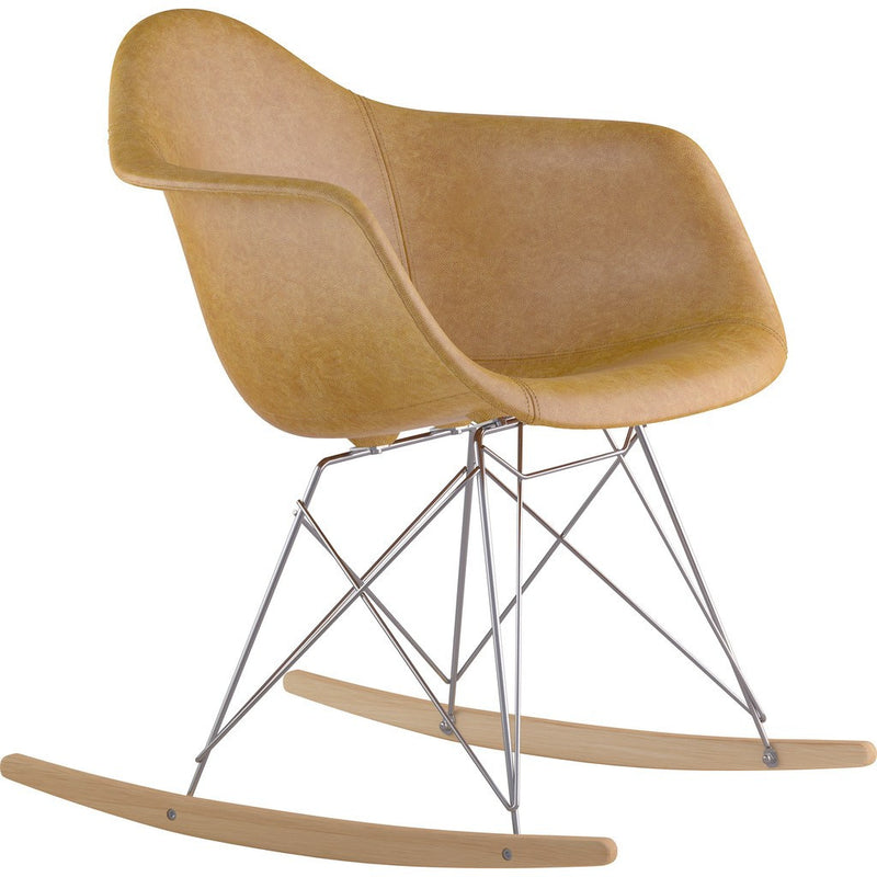 NyeKoncept Mid Century Rocker  Chair | Aged Maple/Nickel 332016RO1