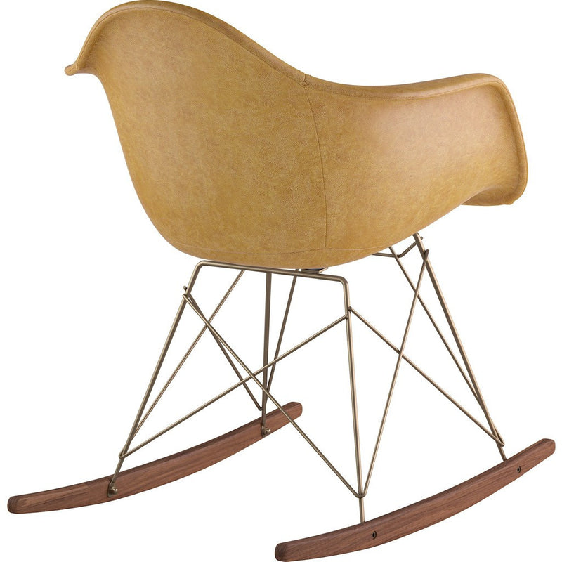 NyeKoncept Mid Century Rocker  Chair | Aged Maple/Brass 332016RO2