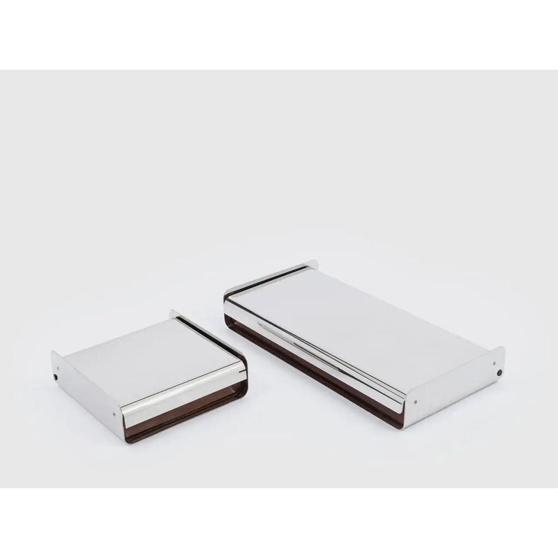 Danese Milano Ciera Box | Polished Stainless Steel/Rosewood