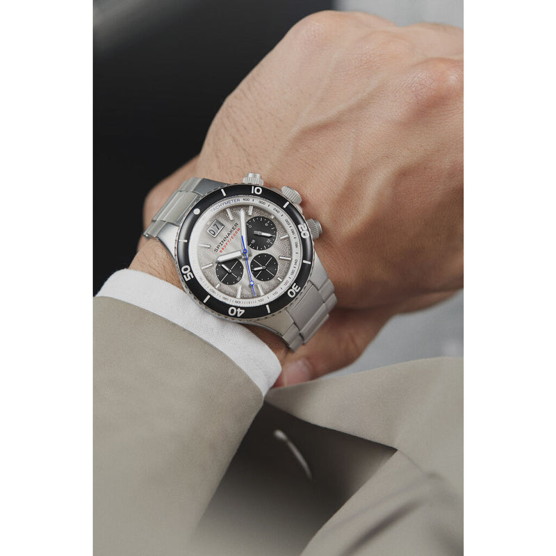 Spinnaker Hydrofoil Chrono SP-5086-33 Quartz Watch | Silver White