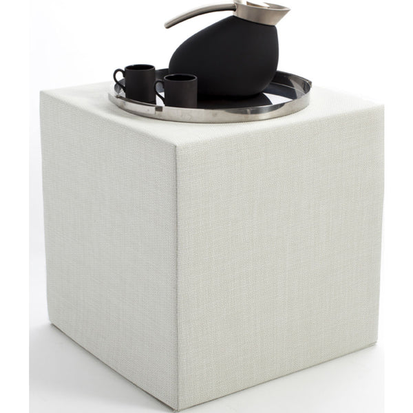 Chilewich Mini Basketweave Cube Accent Table | Sandstone - 340112-025