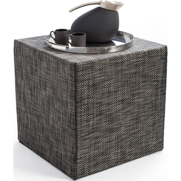 Chilewich Basketweave Cube Accent Table | Carbon - 340113-007
