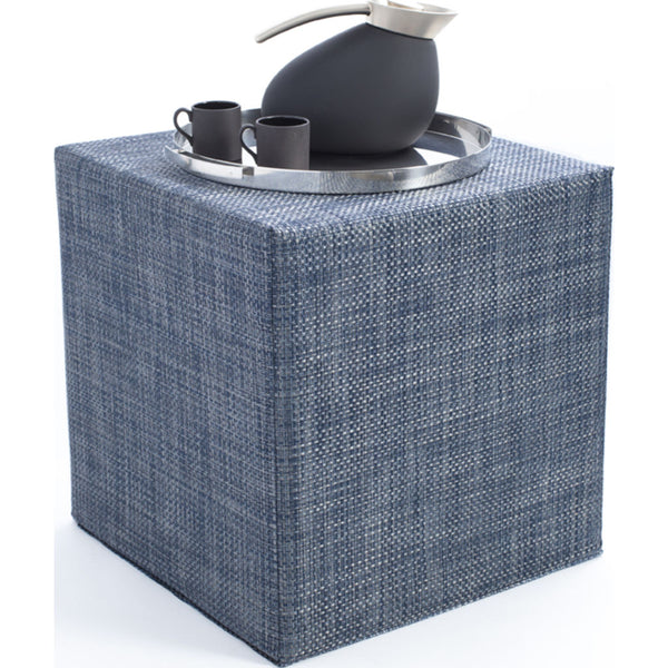 Chilewich Basketweave Cube Accent Table | Denim - 340113-012