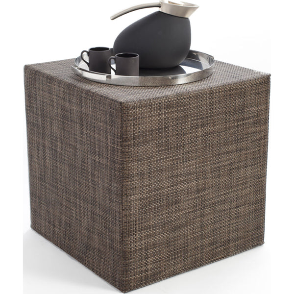 Chilewich Basketweave Cube Accent Table | Earth - 340113-013