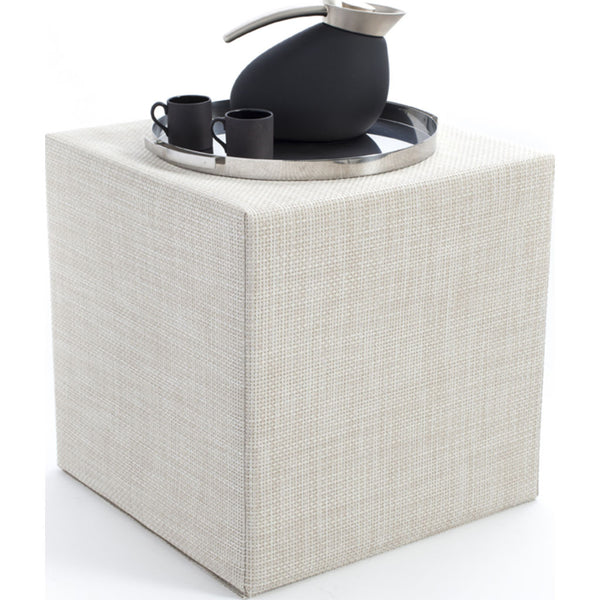 Chilewich Basketweave Cube Accent Table | Khaki - 340113-018