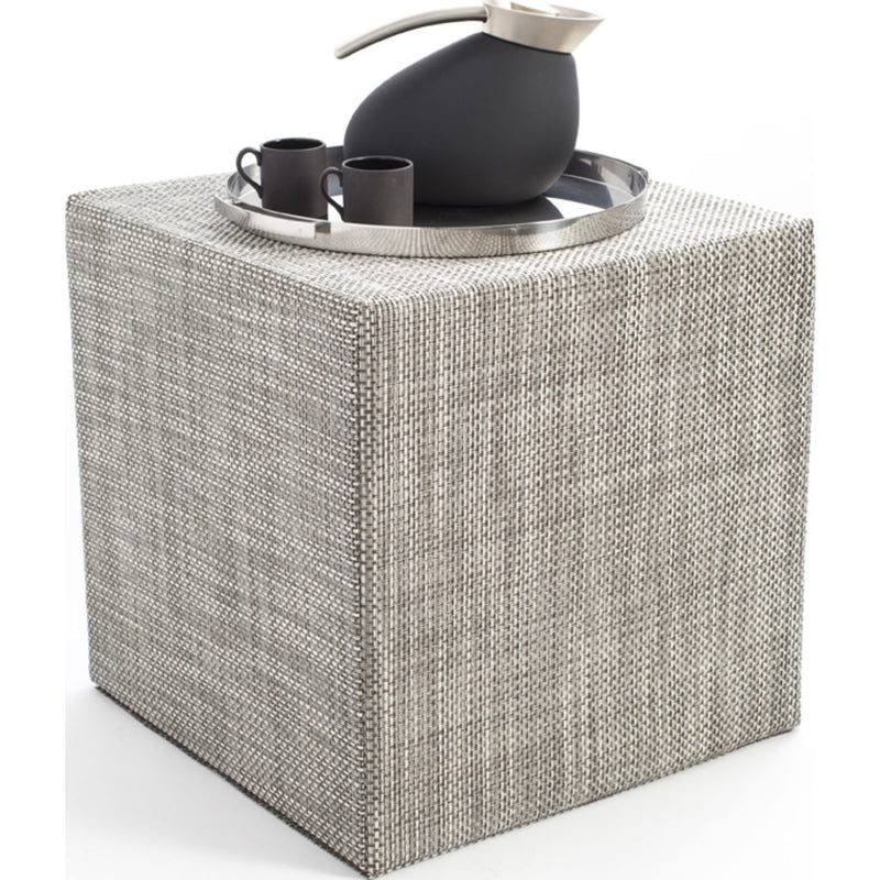 Chilewich Basketweave Cube Accent Table | Oyster - 340113-022