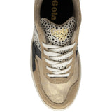 Gola Women's Grandslam Mode Trainers Sneakers | Gold/Cheetah/Multi