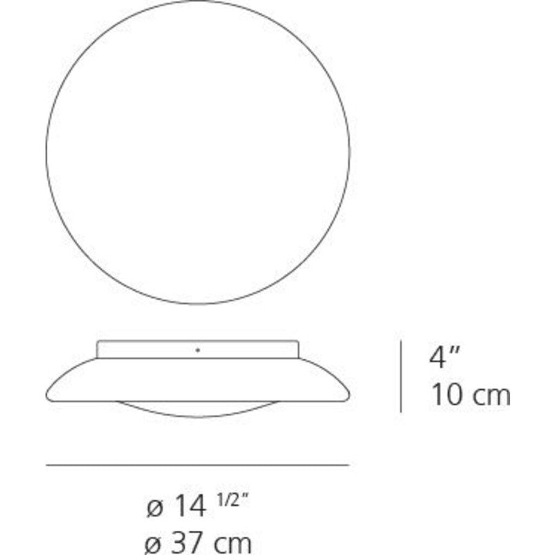Artemide Lunex 17 Wall/Ceiling Light | MAX 2X60W E26 WH/WH 120V
