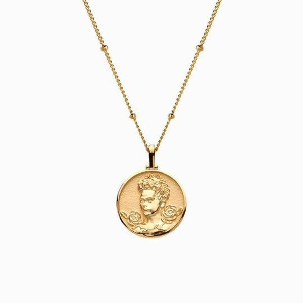 Awe Inspired Mini Frida Kahlo Necklace | Standard Saturn Chain