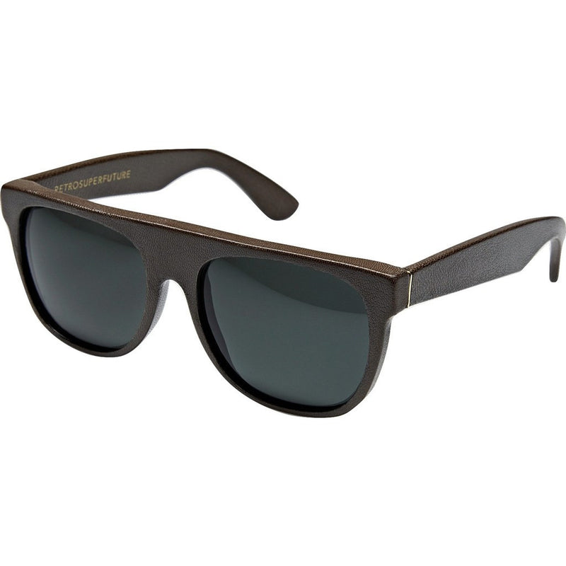 RetroSuperFuture Flat Top Sunglasses | Brown Leather 369