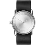 TID No. 2 36 Brushed Steel Watch | Black Leather