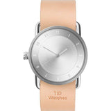 TID No. 2 36 Brushed Steel Watch | Natural Leather
