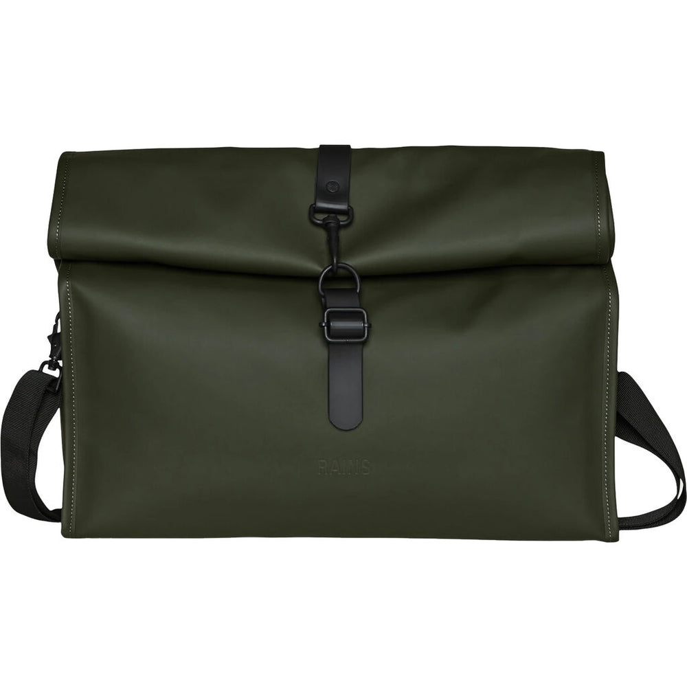rains messenger backpack green Rains Waterproof Rolltop Messenger Bag – Sportique