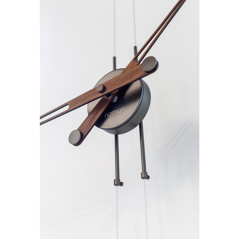 Nomon Pendulo T Wall Clock | Graphite Finished Brass/Walnut