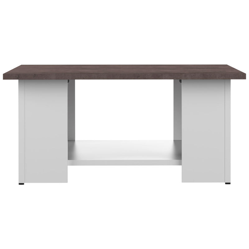 Symbiosis Square Coffee Table | White / Concrete