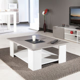Symbiosis Square Coffee Table | White / Taupe