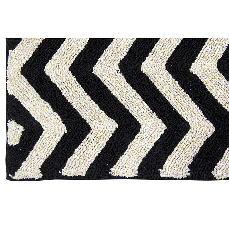 Lorena Canals Zig-Zag Washable Rug | Black
