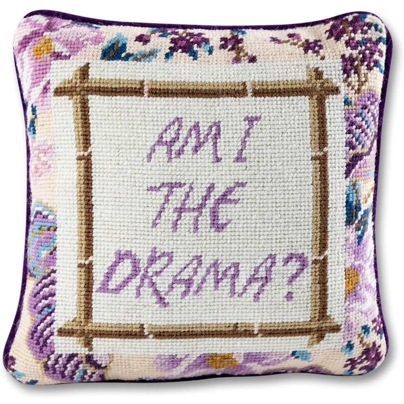 Furbish Drama Needlepoint Pillow Sportique